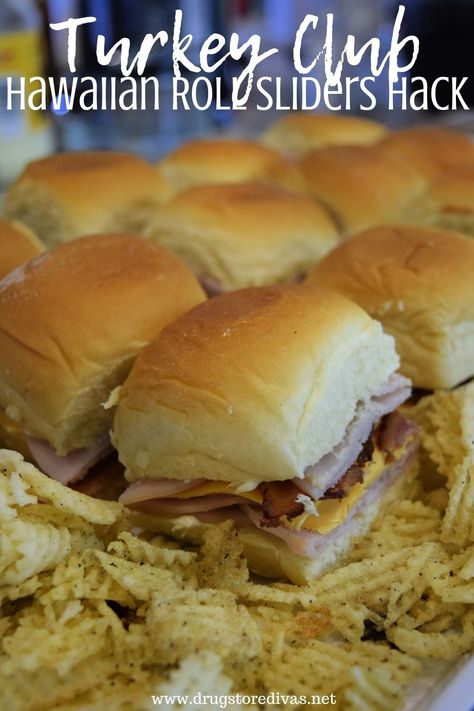 Turkey Club Hawaiian Roll Sliders Hack - Drugstore Divas Hawian Roll Sandwiches, Turkey Sliders On Hawaiian Rolls, Hawaiian Sandwiches, Sliders On Hawaiian Rolls, Hawaiian Roll Sandwiches, Sliders Recipes Hawaiian Rolls, Hawaiian Sliders, Roll Sliders, Cold Sandwich Recipes