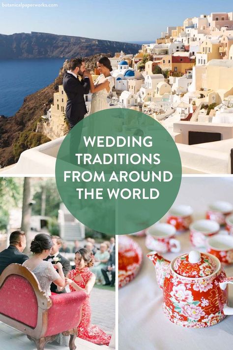 Learn about wedding traditions around the world, from the UK to Europe and Asia. After reading these ideas, you may be inspired to bring an old tradition from your heritage to your wedding day. Different Wedding Cultures, Wedding Traditions Around The World, Unique Wedding Traditions, Multicultural Wedding Ideas, Wedding Ideas Traditional, German Wedding Traditions, Around The World Games, Eastern Wedding, Bridal Traditions