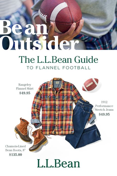 The L.L.Bean Rangeley Flannel Shirt is just as soft as it is rugged. Paired with our 1912 Performance Stretch Jean and Chamois-Lined Bean Boots, it's a favorite fall uniform. Converse Men Outfit, Mom Attire, Autumn Reflections, Flannel Boots, Boss Fashion, Ll Bean Boots, Boots Jeans, Cold Weather Outfit, Mens Fashion Rugged