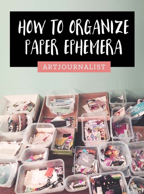 Organize Ephemera, Ephemera Storage, Junk Organization, Arts And Crafts For Adults, Arts And Crafts For Teens, Blog Art, Glue Book, Art And Craft Videos, Easy Arts And Crafts