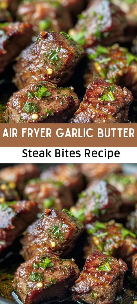 Air Fryer Garlic Butter Steak Bites Recipe Garlic Butter Steak Air Fryer, Air Fry Garlic Butter Steak Bites, Airfry Steak Bites Recipe, Garlic Butter Steak Recipes, Steak Bites And Potatoes With Garlic Butter Air Fryer, Instant Pot Garlic Steak Bites, Air Fryer Sirloin Steak Bites, Steak Bites In The Oven, Stove Top Steak Bites