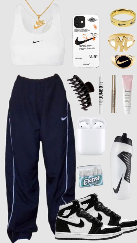 Nike Outfit Inspiration, Nike Spring Outfits, Sporty Nike Outfits, Nike Summer Outfits For Women, Clothes For 13 Yo, Basic Nike Outfits, Nike Fits Women, Nike Sets Women, Full Nike Outfit