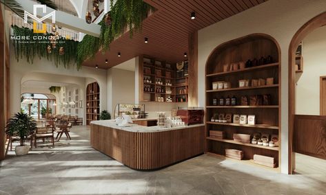 Coffee Kiosk Design, Scandinavian Coffee Shop, Zen Cafe, Scandinavian Cafe, Scandinavian Restaurant, Hospital Ideas, Green Restaurant, Greens Restaurant, Bakery Shop Design