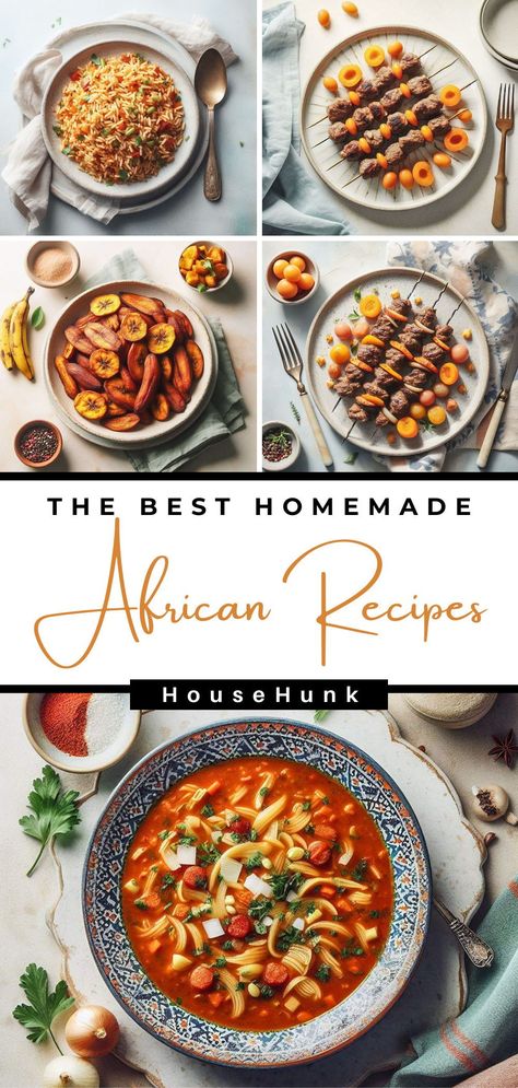 Are you bored of the same old dishes? Do you want to try something new and exciting? Then check out these 22 African recipes that will make you feel like you're on a safari. You'll love the variety and taste of these dishes, from Ethiopia to Egypt, from Senegal to South Africa. These recipes are easy to follow and use simple ingredients that you can find in your pantry or local store. Don't miss this chance to explore the flavors of Africa! African Food Ideas, How To Make African Food, African Recipes Authentic, African Dishes, Food From Africa, Pictures Of African Food, East African Food Tanzania, Africa Food, Australia Food