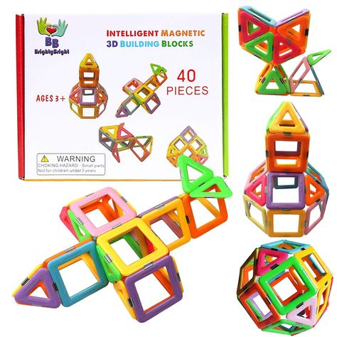 PRICES MAY VARY. ★ Fits 3 years old and older kids, a best way for them to explore the world of geometry and architecture. Entertaining for single or multiple parties and feel the sense of achievement together. Suitable by party of in groups a great way to spend quality time with the family and love ones. ★ CREATIVITY BEYOND IMAGINATION - Magnet Building Tiles Clear 3D color Magnetic Building Blocks, pretend play and more. Easy to construct and easy to put away for storage. Can create kinds of 2 Magnetic Building Tiles, Magnetic Construction, Magnet Toys, Magnetic Building Blocks, Magnetic Toys, Toddler Boy Gifts, Kids Blocks, Magnetic Tiles, Coupon Box