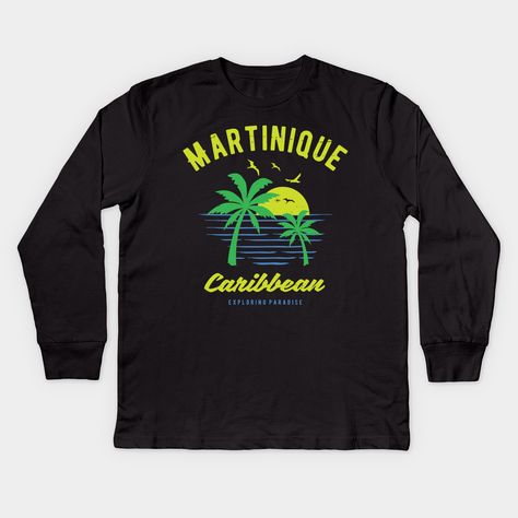 Get our Martinique Island design if you have been to one of the most beautiful spots in the Caribbean Sea. This design makes a great Martinicquan souvenir and gift idea. Wear it and think of all the great places such as Fort-de-France & Anse Mitan. -- Choose from our vast selection of kids Long Sleeve T-Shirts to match anything from your child's favorite design to unique, funny designs to make the perfect custom graphic Youth Long Sleeve T-Shirt. Customize to the color they love! For boys and gi St Lucia Caribbean, Wine Mixers, Tree Logo Design, Bahamas Cruise, Koh Samui Thailand, 80s Movies, The Big Lebowski, Vintage Florida, Island Design