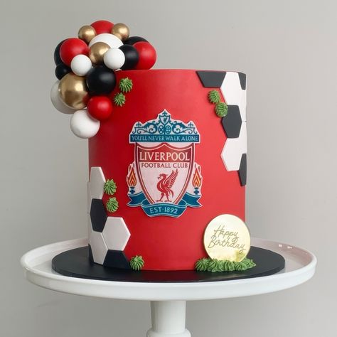 One for all the Liverpool fans! #YNWA ❤️ ⚽️ #liverpoolcake #footballcake #liverpoolfootballcake #footballercake #footycake #soccercake #lfc #birthdaycake #celebrationcake #sportscake Lfc Cake, Liverpool Cake, Soccer Cake, Football Cake, Liverpool Fans, One For All, Mini Cake, Liverpool Football Club, Liverpool Football