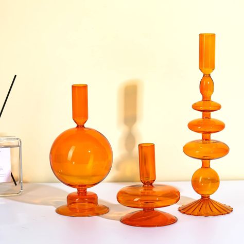 PRICES MAY VARY. Package Contents: you will receive 3 glass taper candle holders of different sizes, and these candle holders can hold candles, suitable for birthday parties, weddings and Christmas, Thanksgiving table and window decorations, making your room bright and warm Size Combination: the size of the candle sticks holder is about 11 x 0.98 inches/ 28 x 2.5 cm, 7.1 x 0.98 inches/ 18 x 2.5 cm, and 5.5 x 0.98 inches/ 14 x 2.5 cm, made of glass material, with exquisite details, smooth lines, and pure colors Suitable for Holding Candles: these candles glass holders are simple yet elegant, and they can be applied in both tapered candle holders and wider candles, and look great on a table when not in use Nice Decorations: the glass candlesticks holders are stylish and modern, creating an e Glass Taper Candle Holders, Party Centerpiece, Glass Candlestick Holders, Crystal Candle Holder, Taper Candle Holders, Glass Candlesticks, Party Centerpieces, Glass Vases, Home Party