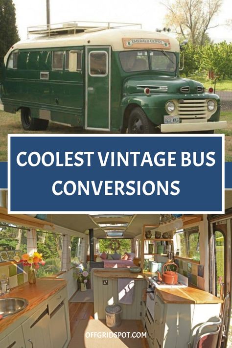 Coolest Vintage Bus Conversions https://offgridspot.com/vintage-bus-conversions Vintage School Bus, School Bus Rv Conversion, Short School Bus, Bluebird Buses, Light Travel Trailers, Bus Rv Conversion, Rv Design, Retro Bus, Bus Conversions