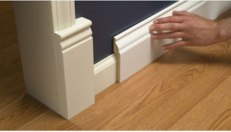 Baseboard Styles, Chair Rail Molding, Baseboard Trim, Baseboard Molding, Base Moulding, Foyer Decorating, Home Upgrades, Wood Trim, Home Repairs