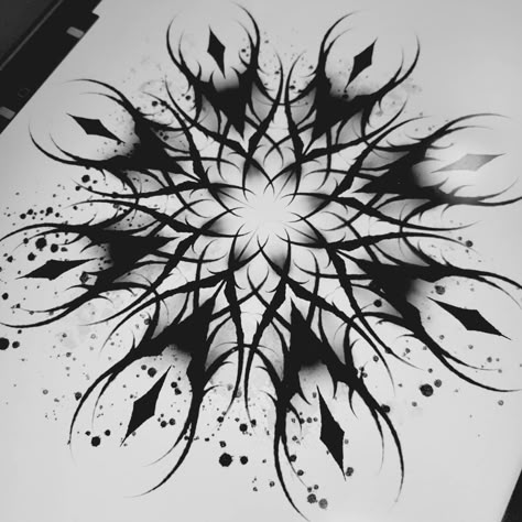 Abstract Mandala Tattoo, Gothic Mandala Design, Goth Mandala Tattoo, Gothic Geometric Tattoo, Spooky Mandala Tattoo, Creepy Mandala Tattoo, Dark Mandala Tattoo Design, Gothic Pattern Tattoo, Gothic Mandala Tattoo