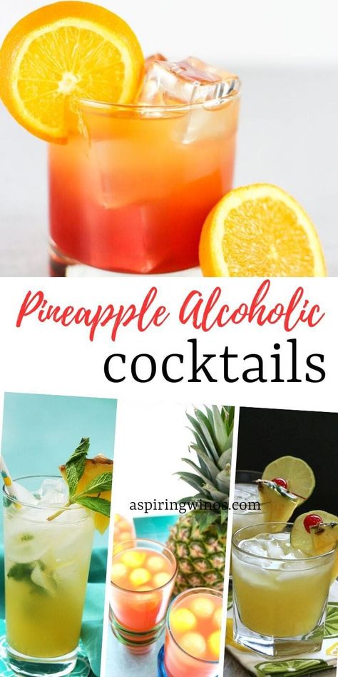 Pineapple Cranberry Cocktail, Pineapple Alcohol Drinks, Alcoholic Drinks With Pineapple Juice, Pineapple Vodka Drinks, Boozy Pineapple, Pineapple Rum Drinks, Pineapple Cocktail Recipes, Pineapple Cocktails, Drinks With Pineapple Juice