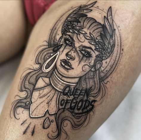 Hera Greek Goddess Tattoo, Aphoridite Tattoo, Hera Tattoo Goddesses, Hera Goddess Tattoo, Greek Goddess Tattoo Aphrodite, Hera Tattoo, Lernaean Hydra, Hera Greek Goddess, Goddess Tattoos