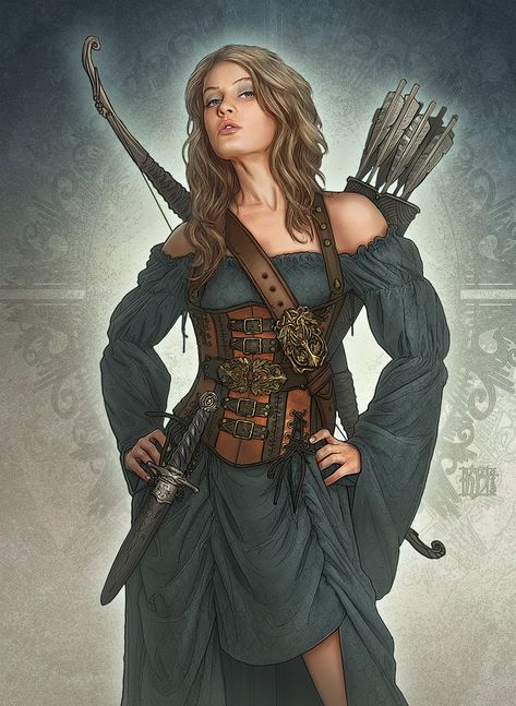 Female Huntress Outfit, Fantasy Huntress, Fantasy Ranger, Fantasy Archer, Feminine Warrior, Kerem Beyit, Character Writing, Personaje Fantasy, Warrior Women