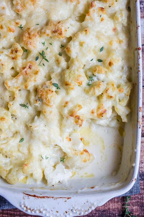 Cauliflower Gruyere & Thyme Gratin — Foraged Dish Thanksgiving Foods, Cauliflower Gratin, Soy Free Recipes, Autumn Ideas, Holiday Foods, Carb Meals, Primal Paleo, Healthy Sides, Holiday Food