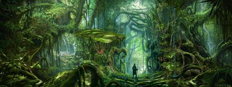 ArtStation - Primeval Forest, jason scheier Concept Art Landscape, Art Steampunk, Jungle Art, Fantasy Forest, Art Disney, Fantasy Setting, Fantasy Places, Forest Art, Fantasy Art Landscapes