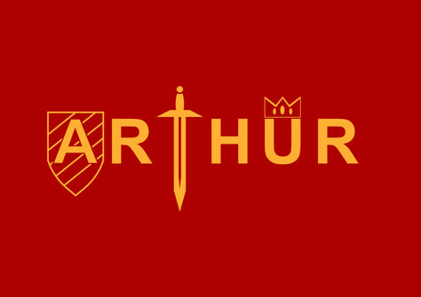 A typography design of King Arthur's first name. Arthur Name, King Typography, A Typography Design, Rei Arthur, A Typography, King Arthur, Name Design, Name Logo, Design Typography