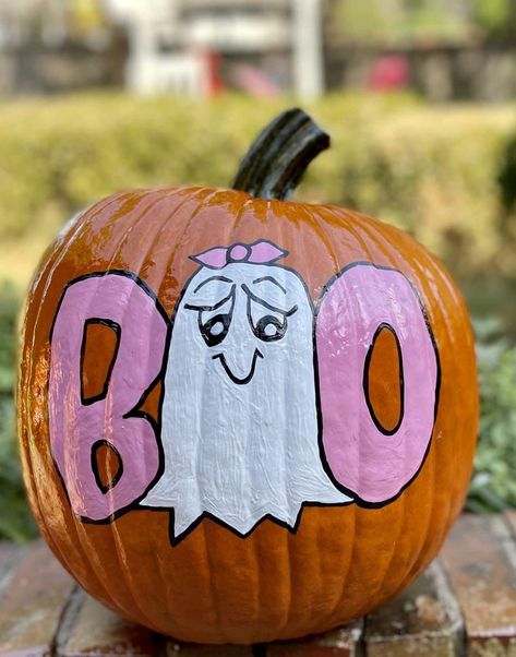 Pumpkin Painting Ideas Easy Pink, Halloween Pumpkin Ideas Paint Easy, What To Paint On Your Pumpkin, Pumpkin Painting Ideas Easy Creative, Painted Pumpkins Christmas, Punkin Ideas Paint, Pumpkin Painting Inspo Easy, Cute Painted Pumpkins Ideas Easy, Paint A Pumpkin Party