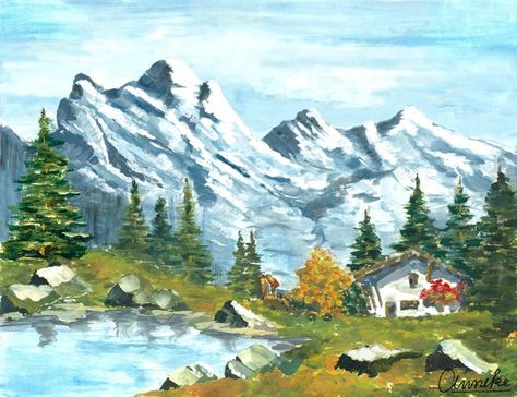 Switzerland by Anneke Hut Switzerland Watercolor Paintings, Switzerland Drawing Easy, Switzerland Painting Easy, Switzerland Painting Acrylic, Watercolor Switzerland, Switzerland Drawing, Switzerland Painting, Swiss Art, Switzerland Art