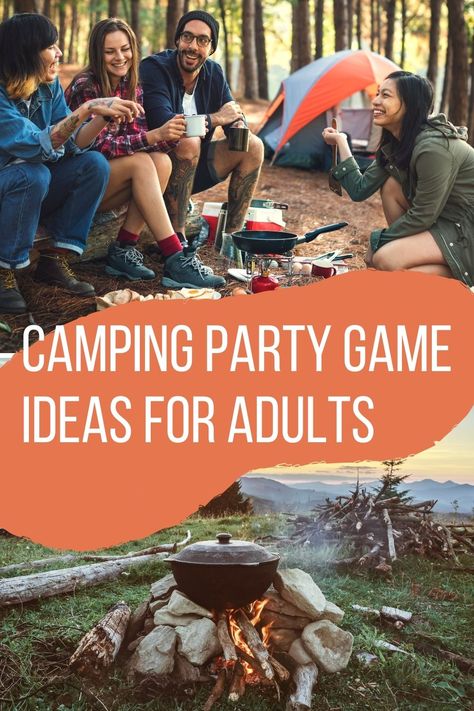 Cool Camping Games for Adults to Play - Peachy Party Camper Games For Adults, Fun Outside Games For Adults, Outdoor Party Activities For Adults, Bachelorette Outdoor Games, Bbq Activities For Adults, Games To Play While Camping, Summer Camp For Adults, Summer Camp Activities For Adults, Summer Camp Games For Adults