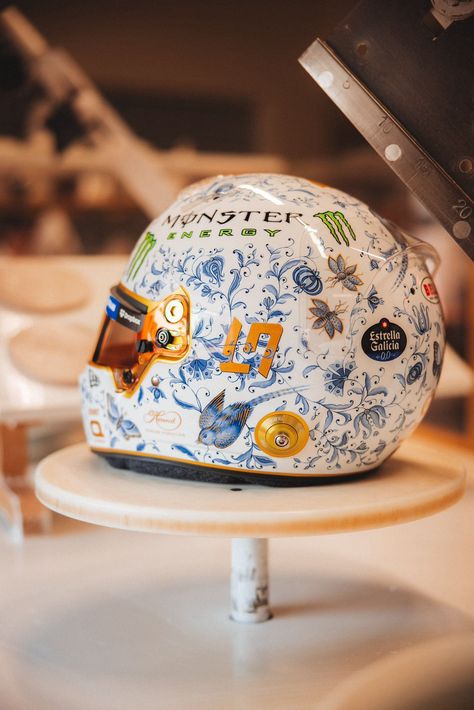 @landonorris • ❤️ you @herendporcelain. Honour to team up and create this hand painted masterpiece with yo... • Threads Custom Motorcycle Helmet, Fia Formula 2 Championship, Hungarian Grand Prix, Helmet Camera, Mclaren Formula 1, F1 Wallpaper Hd, Bicycle Helmets, Racing Helmets, Helmet Design