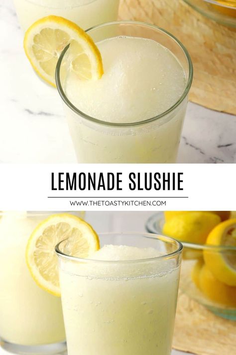 There's nothing more refreshing than a batch of lemonade slushies! These icy treats are perfect for the beach, sitting on the porch on a hot summer day, or for your next summer party. Lemonade Ideas, Lemonade Slushie Recipe, Lemonade Slushie, Lemonade Slush, Sitting On The Porch, Summer Fruit Recipes, Lemonade Slushies, Frozen Limeade, Basil Lemonade