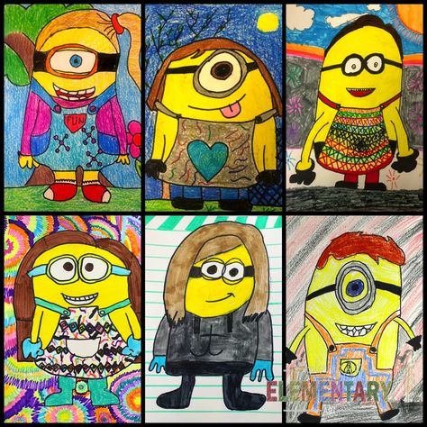 Exploring Art: Elementary Art: Minion Self Portraits--The Best Sub Plan EVER! Art Elementary, Art Sub Lessons, Minion Art, Freetime Activities, Art Sub Plans, Art Plan, Sub Plan, 2nd Grade Art, 4th Grade Art