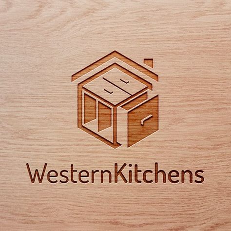 Kitchen Appliances Logo, Logo Design Kitchen, Wood Logo Design, Appliance Logo, Kitchen Cabinet Furniture, Abstract House, Residential Kitchen, Kitchen Icon, Make Your Own Logo