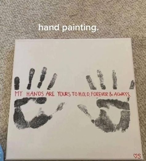 Painting Ideas For Birthday, Painting Ideas For Birthday Gift, Couple Hand Painting Canvas, Couples Hand Painting, Couples Art Project, Clay Date, Thumb Painting, Couples Canvas Painting, Birthday Gift For Boyfriend