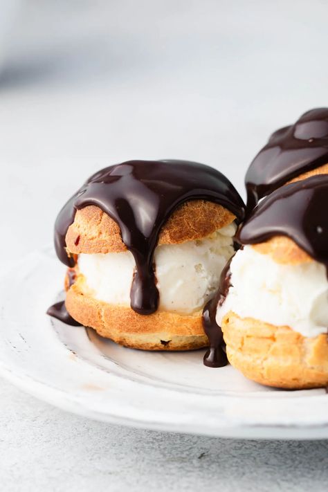 Profiteroles Recipe (Profiteroles au Chocolat) | Baker Street Society Mini Profiteroles, Chocolate Profiteroles, Choux Cream Puff, French Brunch, Ice Cream Puffs, Profiteroles Recipe, Enjoyable Activities, Best Vanilla Ice Cream, Choux Cream