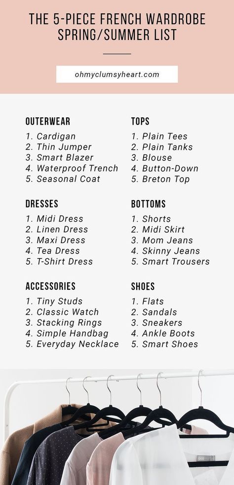 The 5-Piece French Wardrobe Spring/Summer List 5 Piece French Wardrobe, Outfits Professional, French Capsule Wardrobe, Basics Wardrobe, Perfect Capsule Wardrobe, Interview Outfits, Quality Basics, French Wardrobe, Cooler Style