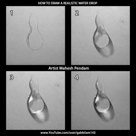 Water Drop Drawing, How To Draw Realistic, Bubble Drawing, Draw Realistic, 3d Art Drawing, Water Drawing, Pencil Shading, Kunst Inspiration, Seni 3d