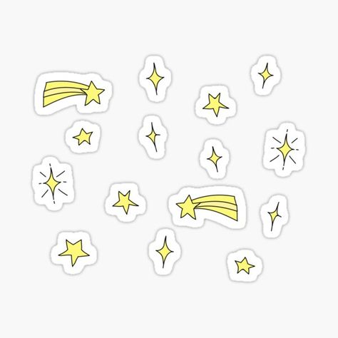 Cute Yellow Stickers, Yellow Candy, Printable Star, Sticker Cute, Baby Yellow, Yellow Aesthetic, Star Stickers, Journal Stickers, Shooting Stars