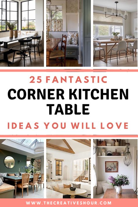 Discover inspiring corner kitchen table ideas to maximize space and style. Explore creative designs for small kitchens. Corner Kitchen Table Ideas, Designs For Small Kitchens, Corner Kitchen Tables, Corner Table Designs, Corner Kitchen Table, Kitchen Table Ideas, Corner Dining Table, Kitchen Nook Table, Dining Room Corner