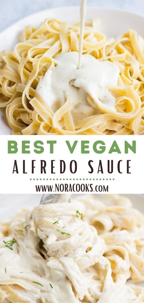 Alfredo Sauce Recipe Vegan, Raw Alfredo Sauce, Fettucini Recipes Vegan, Homemade Vegan Alfredo Sauce, Homemade Vegan Pasta Sauce, Vegan Alfredo Pasta Recipes, Fettuccini Alfredo Vegan, Vegan Alfredo Sauce Coconut Milk, Vegan Chicken Alfredo Recipe