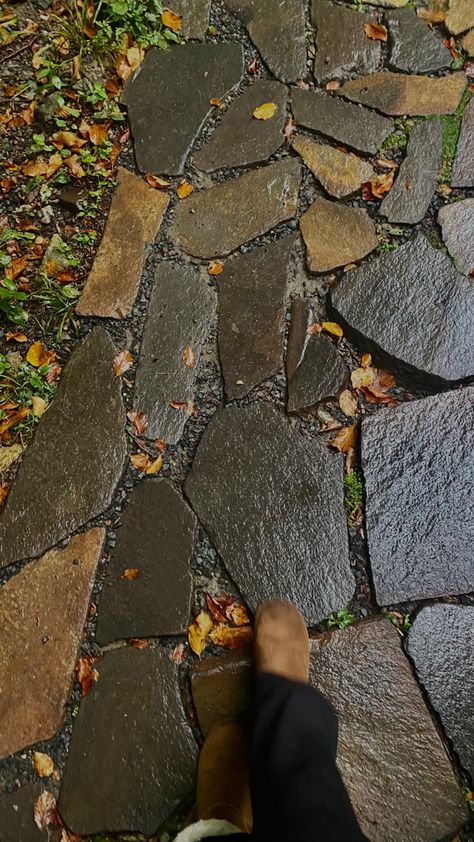 Cobblestone Path, Stone Cabin, Rainy Weather, Dress Code, Fall Vibes, Rainy Day, Texture, Stone, Quick Saves