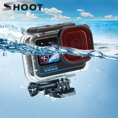 SHOOT 60M Underwater Waterproof Housing Case Gopro Hero 10, Water Sports Activities, Gopro Hero, Water Proof Case, Underwater Photography, Action Camera, Sports Activities, Rock Climbing, Pvc Material