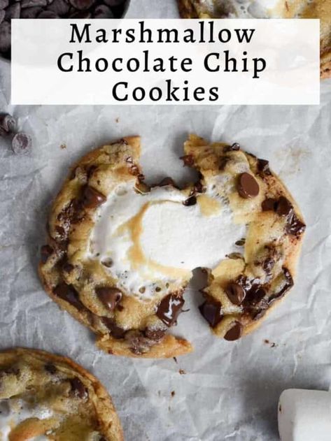 Marshmallow Chocolate Chip Cookies, Chocolate Chip Marshmallow, Chocolate Chip Marshmallow Cookies, Marshmallow Desserts, Chocolate Marshmallow Cookies, Cookies Stuffed, Marshmallow Chocolate, I Lost 100 Pounds, Best Chocolate Chip Cookies Recipe