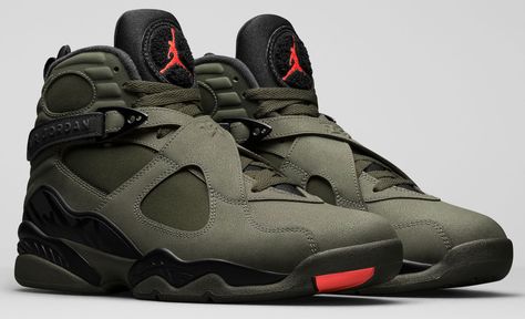 One of my favorite Jordan's are now in a dope military color.  | Jordan's Newest Sneakers Are a Street-Ready Riff on Military Style Air Jordan Retro 8, Zapatillas Jordan Retro, Nike Air Jordan 8, Air Jordan 8, Jordan Shoes Retro, Shoes Sneakers Jordans, Jordan 8, Nike Shoes Jordans, Air Jordan Sneakers