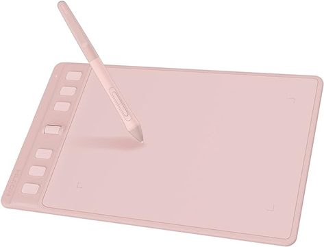 Amazon.com: 2023 HUION Graphics Drawing Tablet Inspiroy 2 Small with Scroll Wheel 6 Customized Keys Battery-Free Stylus for Digital Drawing, Design, Animation, 6x4inch Art Tablet for PC, Mac & Android, Pink : Electronics Digital Art Tablet, Pink Graphics, Art Tablet, Design Writing, Pink Drawing, Small Drawing, Graphics Tablets, Computer Room, Digital Tablet