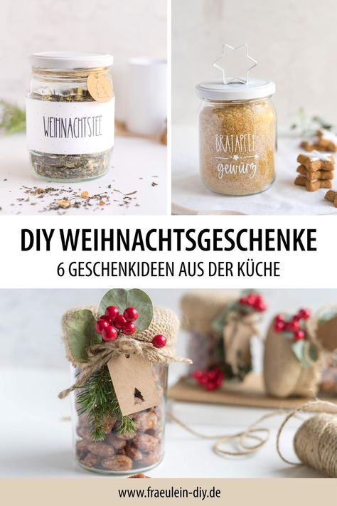 Einfach Geschenkidee im Einmachglas ganz einfach selber machen. Geschenkverpackung einfach selber machen. Upcyclingidee für Weihnachten. Gebrannte Mandeln, Weihnachtstee, Pflaumenmus, Bratapfelgewürz, Spekulatiuscreme, Keksglas. Tolle Rezeptideen für die Feiertage. Selfmade Christmas Gifts, Christmas Small Gift Ideas, Christmas Present Diy, Christmas Diy Gift Ideas, Christmas Presents Diy, Crochet Fall Decor, Diy Favors, Christmas Jam, Diy Christmas Presents