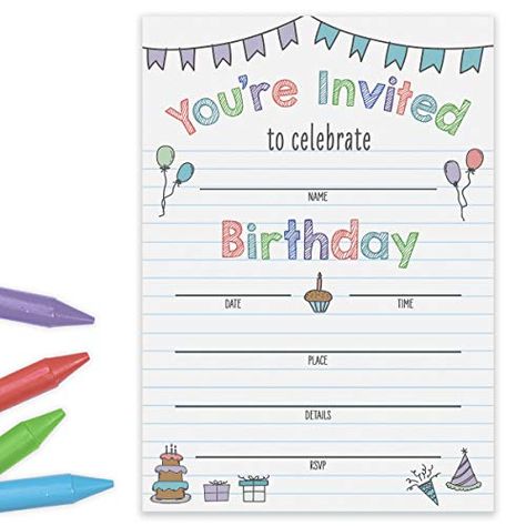 Birthday Invitation Card Ideas Kids, Invite Birthday Card, Birthday Invitations Card Design Ideas, Invitation Card Design Birthday Kids, Bright Invitations, Invitation Card Design Birthday, Birthday Invitation Card Ideas, Bday Invitation Card, Cat Birthday Party Invitations