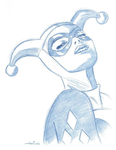 Harley Quinn by Todd Aaron Smith Aaron Smith, Comic Art Sketch, Harley Quinn Drawing, Spiderman Art Sketch, Harley Quinn Artwork, Sketch Portrait, Line Sketch, Joker Art, Drawing Portrait