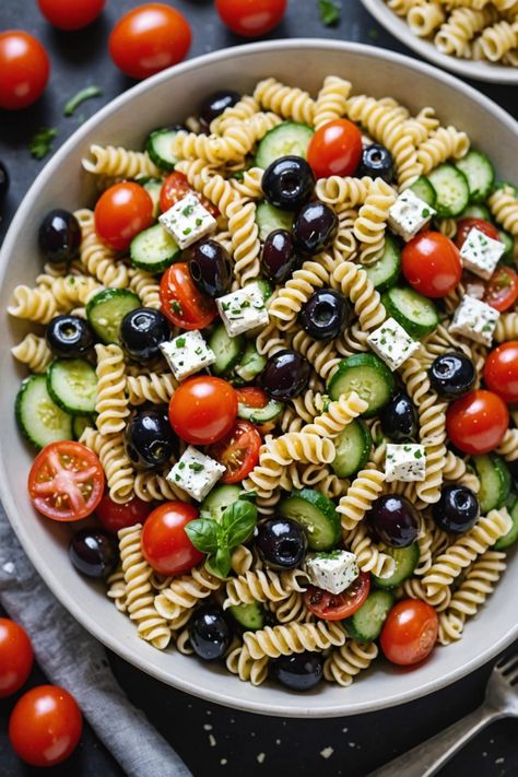 A photo of a  Pasta Salad which is a type of side dishes for BBQ Sides With Bbq Pork, Kabob Dinner Sides, Barbecue Food Ideas, Best Side Dishes For Bbq, Bbq Party Food Ideas, Bbq Sides Dishes, Bbq Chicken Side Dishes, Barbecue Recipes Sides, Bbq Chicken Sides