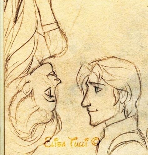 Rapunzel & Eugene♡ Rapunzel Tattoos, Disney Çiftleri, Rapunzel Y Flynn, Human Sketches, Croquis Disney, Rapunzel Eugene, Rapunzel Drawing, Tangled Art, Disney Drawings Sketches