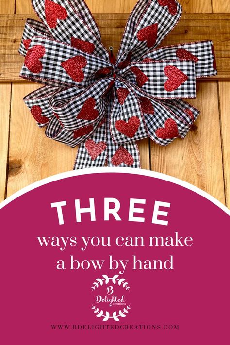 Making Ribbon Bows, Easy Diy Bow, Make A Ribbon Bow, Making Bows For Wreaths, How To Make A Ribbon Bow, Bows For Wreaths, Funky Bow, Bow Making Tutorials, Gift Wrapping Tutorial