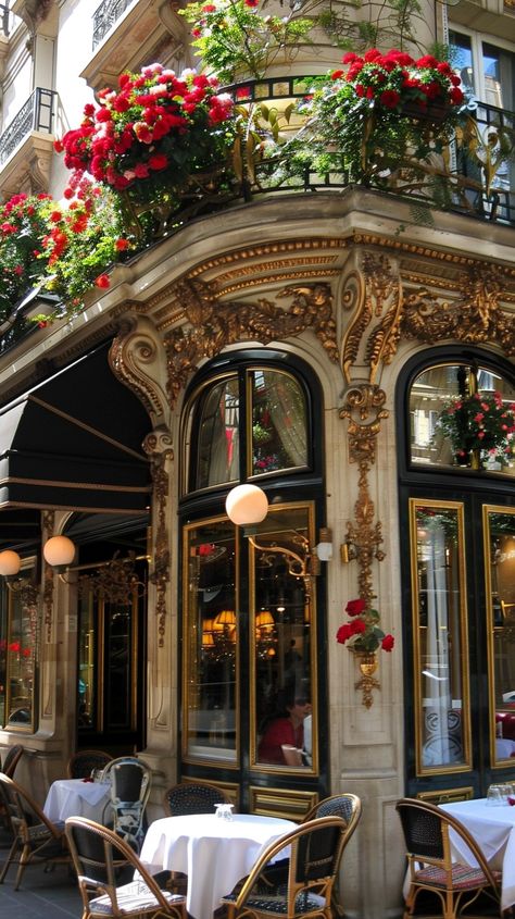 "Parisian #CafeCharm: A quaint Parisian cafe adorned with blooming #flowers and #elegant decor, inviting passersby for a #relaxing break. #paris #cafe #flowers #elegance #decor #aiart #aiphoto #stockcake ⬇️ Download and 📝 Prompt 👉 https://stockcake.com/i/parisian-cafe-charm_838857_943379" Cafe In Paris Interior, Parisian Style Cafe, Street Cafe Aesthetic, Flowers Coffee Shop, Parisian Flower Shop, European Cafe Aesthetic, Italian Cafe Aesthetic, French Cafe Interior Design, French Cafes In Paris