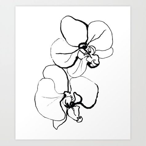 Textiles Studio, Orchid Drawing, Orchid Tattoo, White Pen, Wedding Illustration, Poster Drawing, Modern Art Paintings, Sketch Inspiration, Learn Art