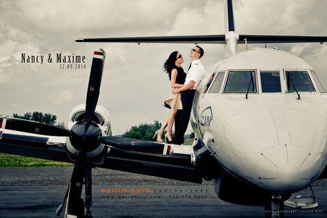 Short Tight Prom Dresses, Pre Nup Photoshoot, Aviation Wedding Theme, Pilot Wedding, Airport Wedding, Aviation Wedding, Styled Engagement Shoot, Pilot Uniform, Photoshoot Engagement