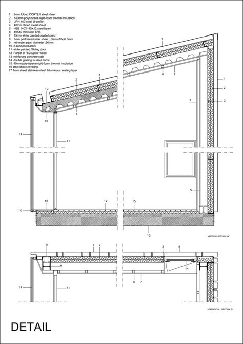 Gallery of 6 Eye-Catching Corten Steel Construction Details - 6 Architect Career, Steel Architecture, Architecture Design Process, Steel Cladding, Prairie House, Architecture Portfolio Design, Architecture Design Sketch, Construction Details, Architectural Section